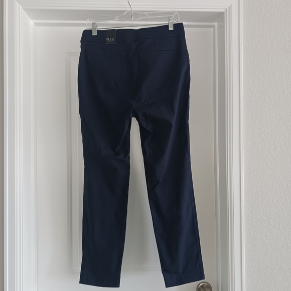 NWOT Ella Rafaella Navy Blue High-Waisted Button-Detail Women's Pants Sz 10 - Picture 4 of 12